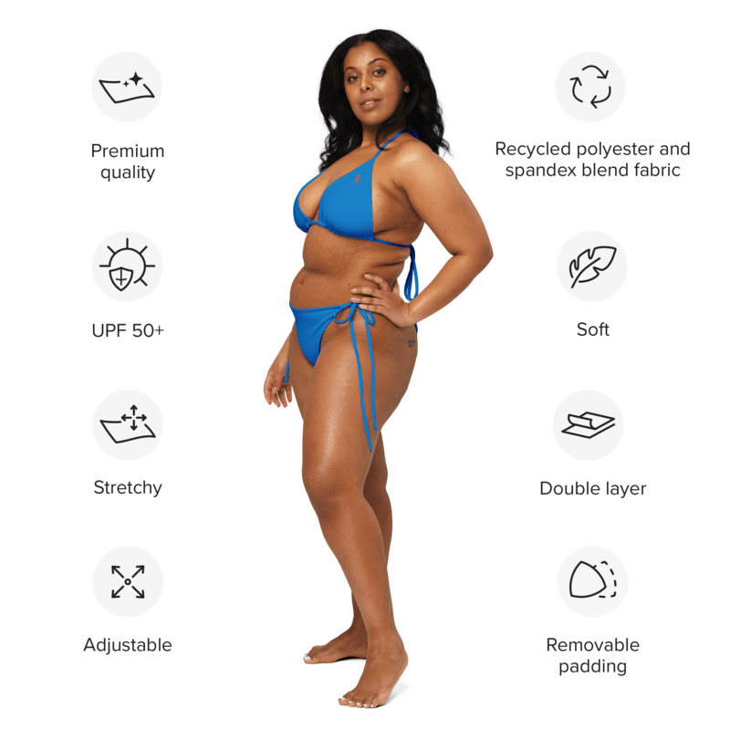 BTC Circle Logo string bikini (Medium Blue)