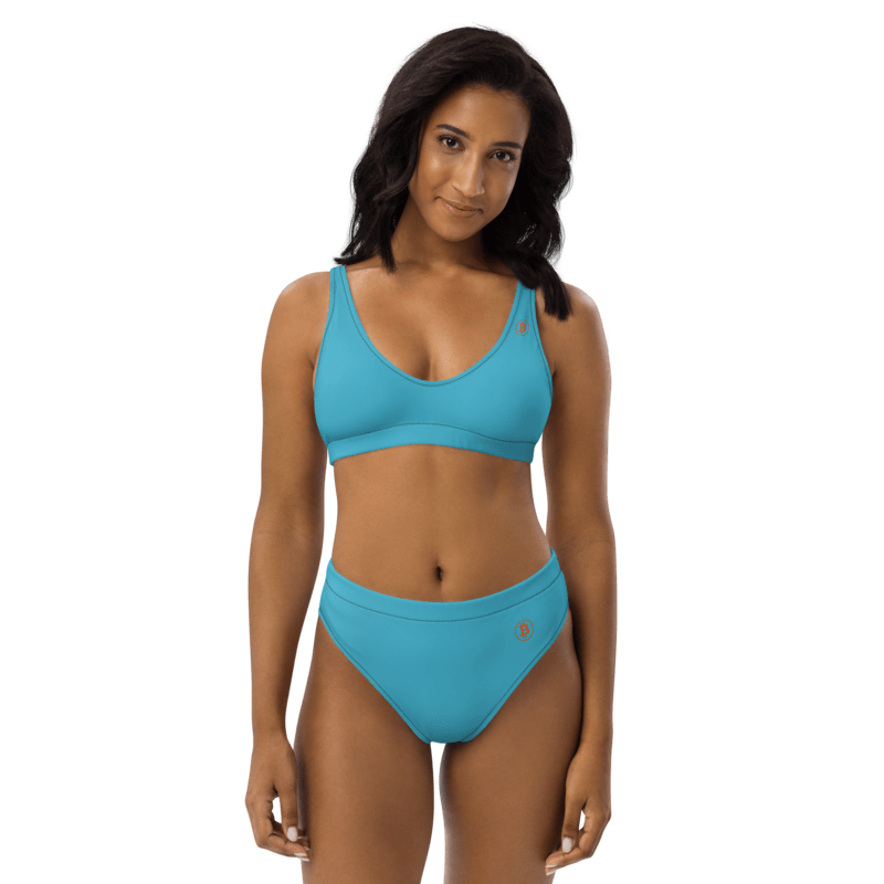 BTC Circle Logo high-waisted bikini (Aqua)