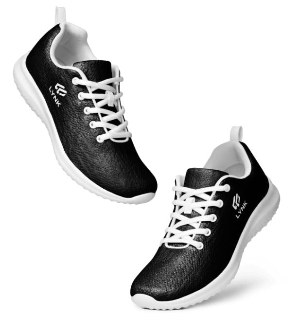 LYNK Men’s athletic shoes (Black fill/White bottoms)