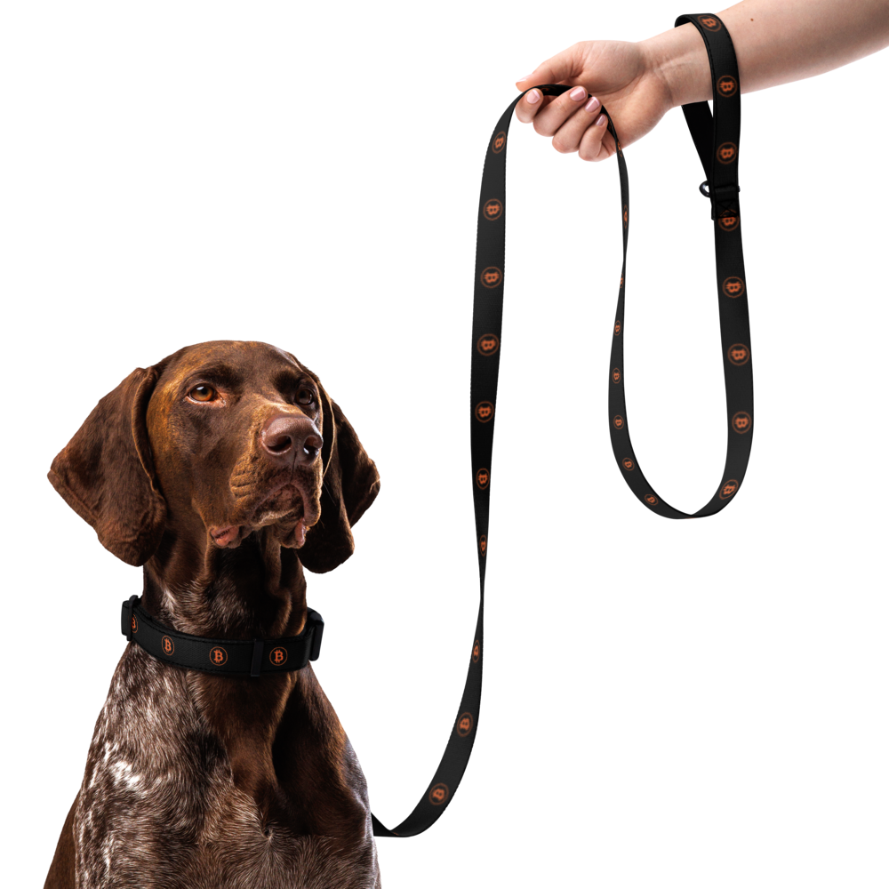BTC Circle Logo Pet collar & leash (Black)