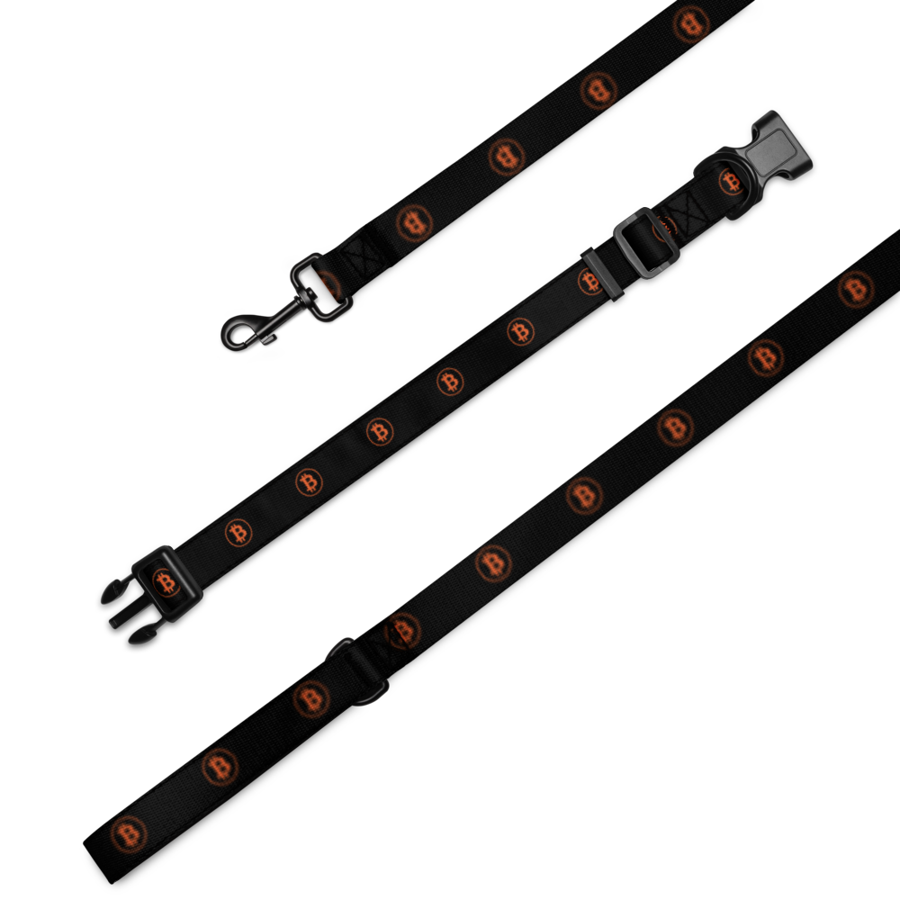 BTC Circle Logo Pet collar & leash (Black)