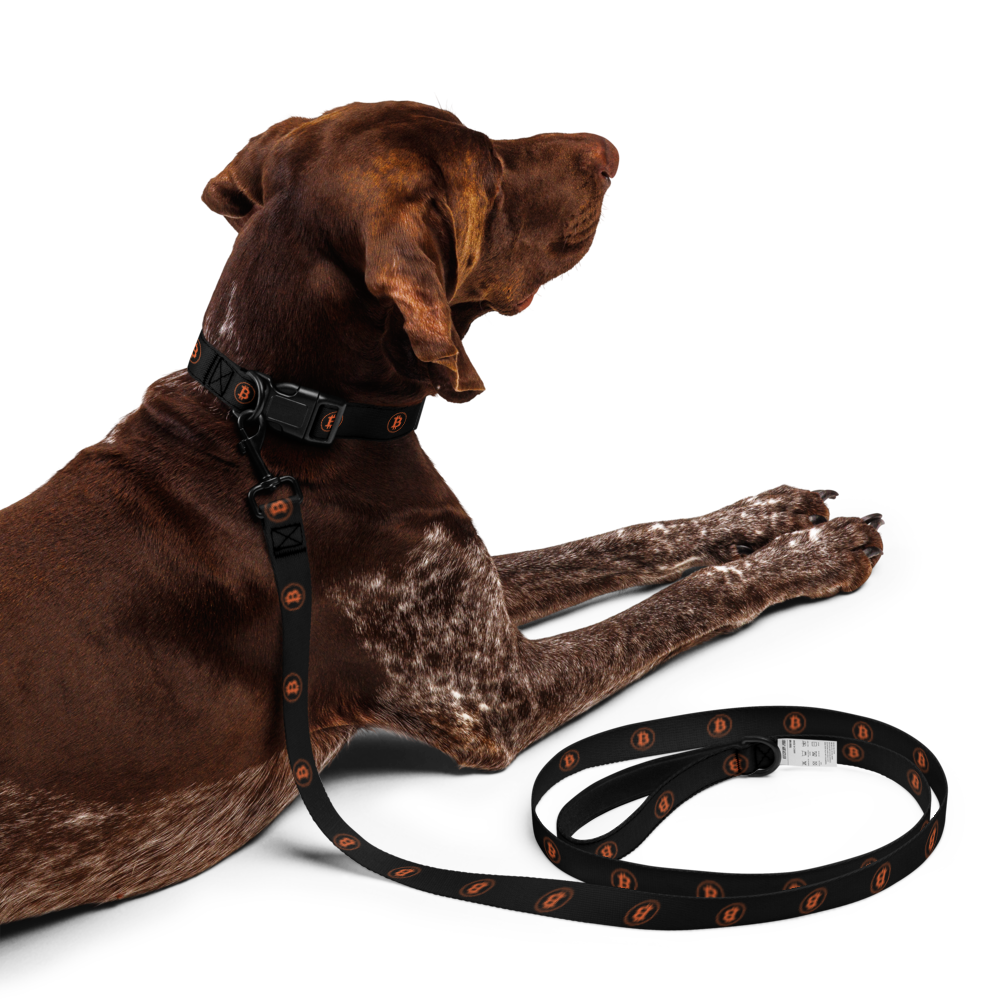 BTC Circle Logo Pet collar & leash (Black)