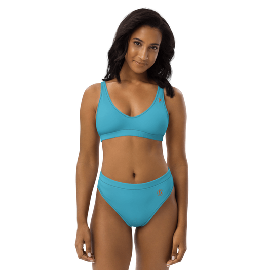 BTC Circle Logo high-waisted bikini (Aqua)