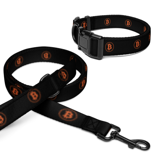 BTC Circle Logo Pet collar & leash (Black)